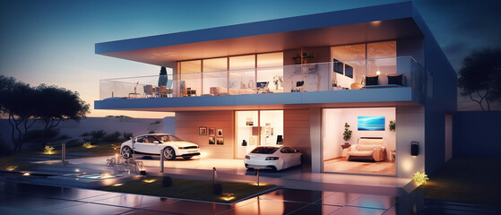 Smart home concept. Remote control and home new luxury management. generative AI. 