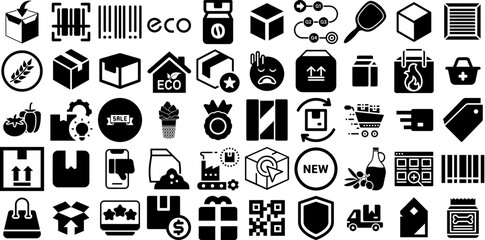 Huge Collection Of Product Icons Pack Linear Modern Clip Art Health, Automation, Candy, Tool Symbols Isolated On White