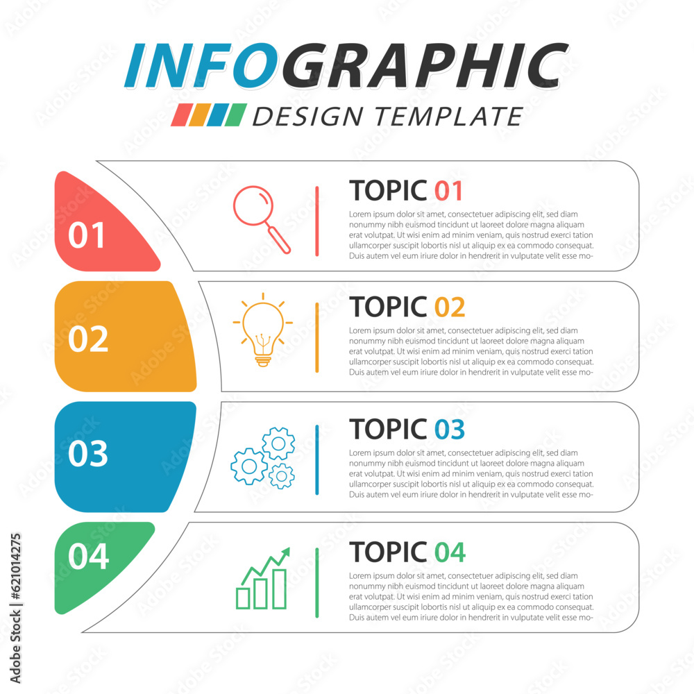 Poster timeline creator infographic template. 4 step timeline journey, calendar flat simple infographics de
