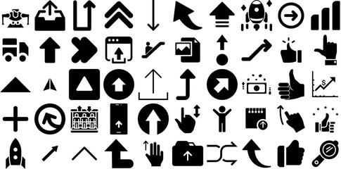 Mega Set Of Up Icons Bundle Linear Concept Web Icon Symbol, Finance, Icon, Yes Illustration Vector Illustration