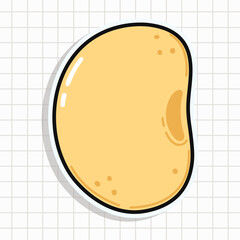 Cute Soy Bean sticker character. Vector hand drawn cartoon kawaii character illustration icon. Fun Soy Bean sticker character concept