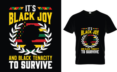 It's black joy and black tenacity to survive Juneteenth  T-Shirt Design Template 
