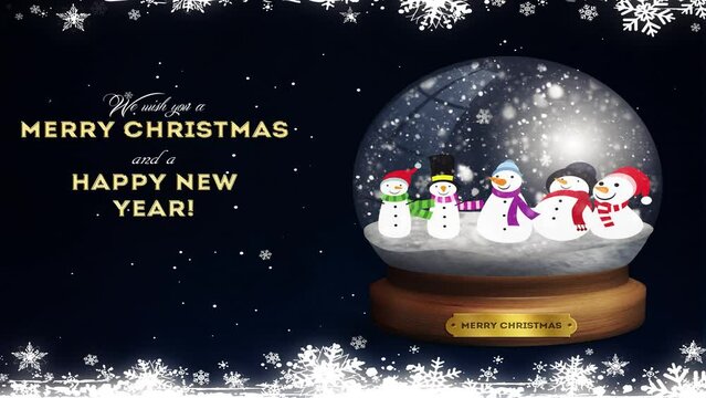 Animated Snow Globe: Bunch of Snowmen - Christmas and New Year's Greeting