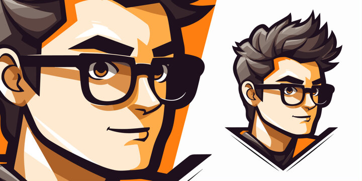 Nerd and Geek Guy Logo Mascot for Sport and E-Sport Gaming Teams: Captivating Illustration