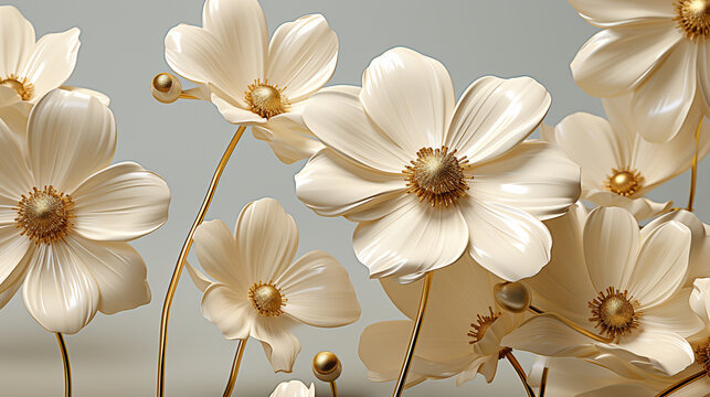 white flowers HD 8K wallpaper Stock Photographic Image