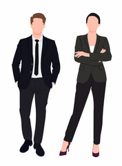 Pair of businessman and woman