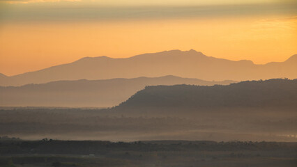 sunrise over the mountains, Bueng Kan