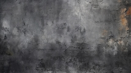 Obraz na płótnie Canvas Cracked black concrete wall, gloomy cement texture background. Generative Ai