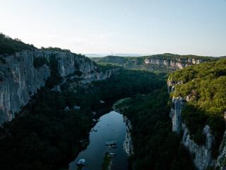 Aerial view of the Gorges of the Chassezac in Ardèche, France