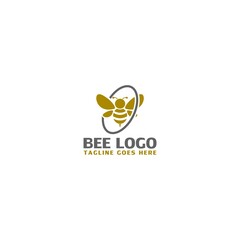 Honey Bee logo design template isolated on white background