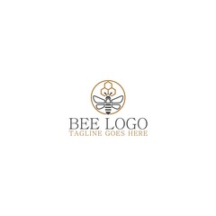 Honey Bee logo design template isolated on white background