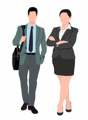 Pair of businessman and woman