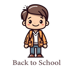 character boy student, back to school vector