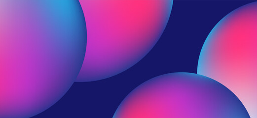 Multicolored abstract background design. Fluid gradient circle shapes composition. Futuristic design landing page, cover, banner, ads, social media, presentation concept.