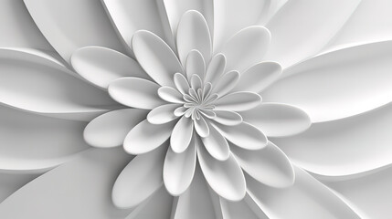 White abstract geometric flower wallpaper background. Generative Ai