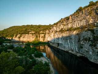 Fototapeta na wymiar Aerial view of the Gorges of the Chassezac in Ardèche, France