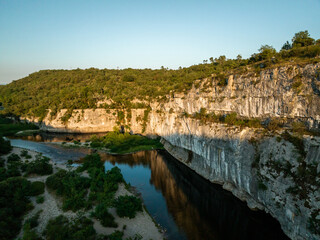 Aerial view of the Gorges of the Chassezac in Ard&egrave;che, France