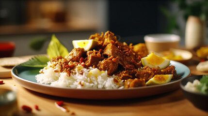rice with chicken HD 8K wallpaper Stock Photographic Image - Powered by Adobe