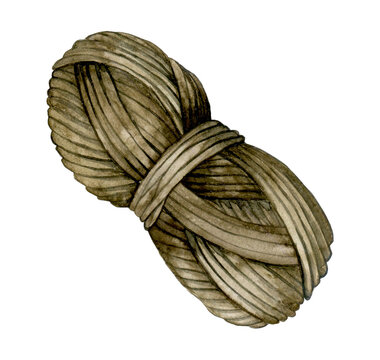 recommend clip art: watercolor drawing. a ball of wool for knitting. needlework vintage illustration.