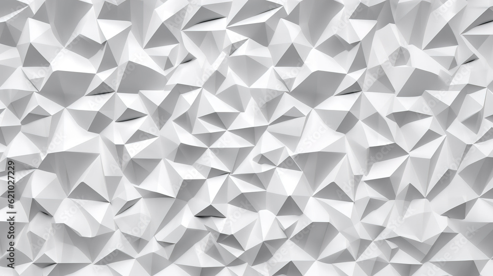 Poster . abstract monochrome light grey minimalist geometric triangle lowpoly mosaic pattern. generative ai