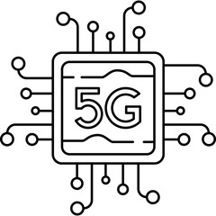 5G eSIM Embedded SIM card icon symbol concept. Vector illustration
