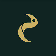 Fototapeta premium chameleon logo design with modern concept