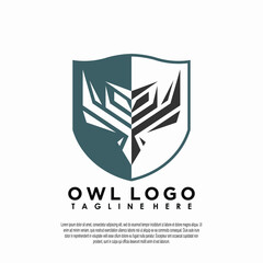 owl logo design with simple concept