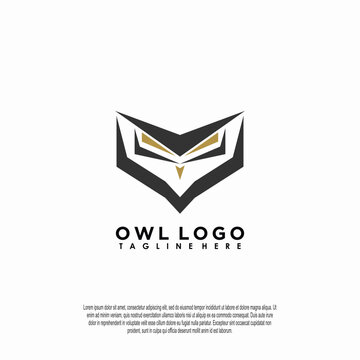 owl logo design with simple concept