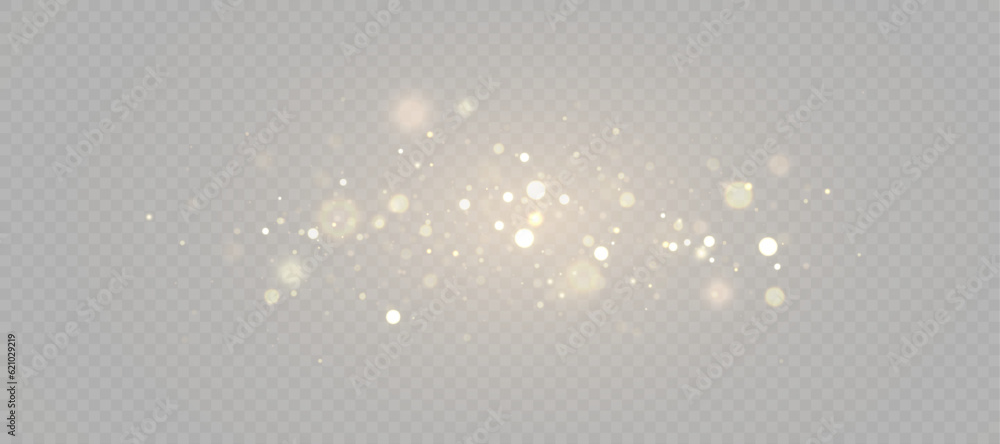 Aufkleber Light effect with lots of glittery highlights, bokeh effect shining on transparent background for christmas new year design. And illustrations. Vector
