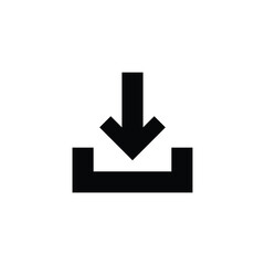 Download icon symbol vector white background.