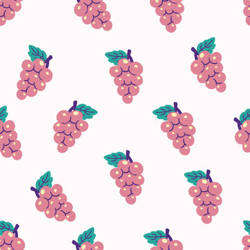 Grapes Fruit Pattern Vector Illustration