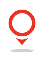 Location red icon vector. Pin sign Isolated on white background. Flat style for graphic design, logo.