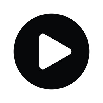 Play button icon video audio player and transparent background.
