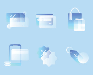 event sale shopping promotion gradient icon set