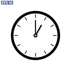 Clock time icon symbol isolated on white background design.