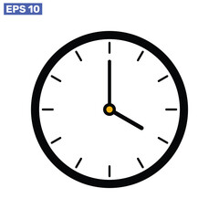 Clock time icon symbol isolated on white background design.
