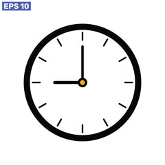 Clock time icon symbol isolated on white background design.