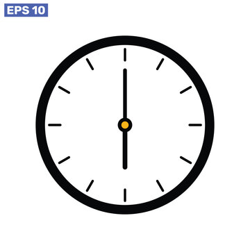 Clock time icon symbol isolated on white background design.