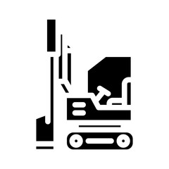 pile driver civil engineer glyph icon vector. pile driver civil engineer sign. isolated symbol illustration