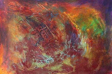 Obraz na płótnie Canvas Abstract colorful grunge painting surface texture background 