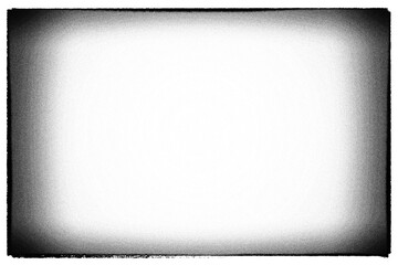 Vintage noir photo film frame with lens vignette and empty  cell and grain template on transparent background (png image). Useful for design, vintage film effects, and backgrounds	