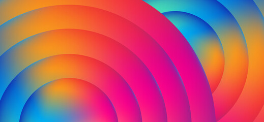 Obraz premium Multicolored abstract background design. Fluid gradient circle shapes composition. Futuristic design landing page, cover, banner, ads, social media, presentation concept.