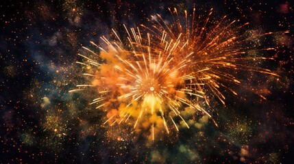Fototapeta premium Colorful fireworks. Generative ai image.