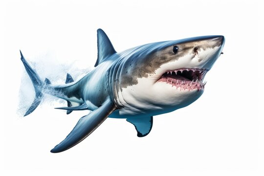 Great shark photo cut out and isolated on white background.