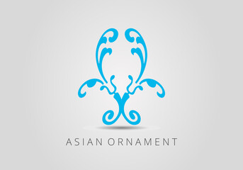 Vintage ornate linear ornaments in Kazakh traditional style. Asian floral designs. Abstract Asian elements of the national pattern of the ancient nomads of the Kyrgyz, Mongols, Kazakhs, Tatars.