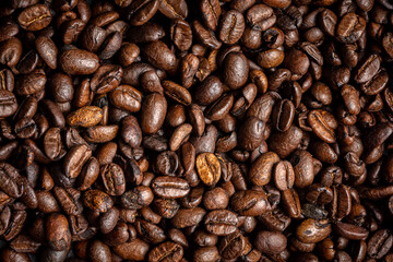 Roasted coffee beans background, coffee background