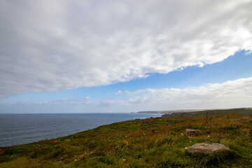 Fototapeta na wymiar The rugged coastline at Lands End in Cornwall, UK