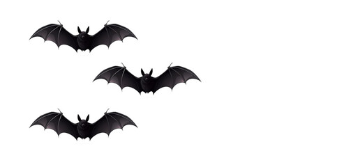 Fototapeta premium halloween and decoration concept - black bats flying over white background. copy space for text