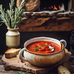tomato soup with bread