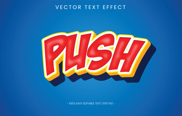 red color push 3d looks text effect